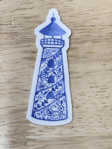 Blue Lighthouse Sticker by @scribblesanddoodlez