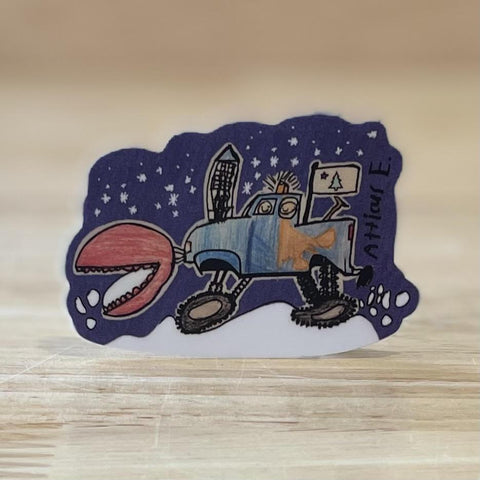 Lobster Monster Truck Sticker by Atticus Edwards