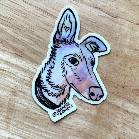 Dog with Heart Sticker @jeanelledemers