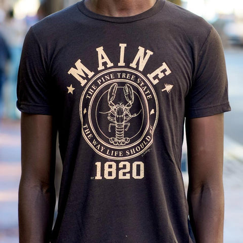 Maine Lobster Logo Brown Tee @_hcdesign_