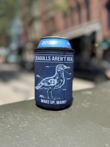 Seagulls Aren’t Real Koozie @D_S_Edwards