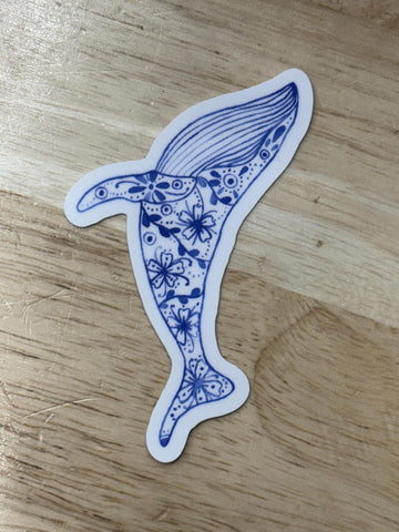 Whale Sticker by @scribblesanddoodlez