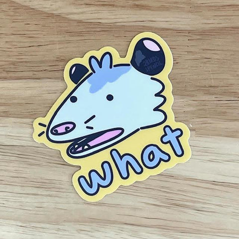 What Possum Sticker by @2birds1pencil