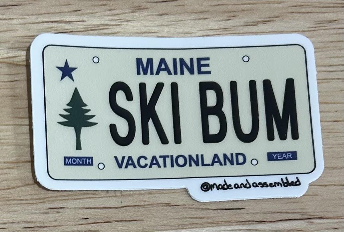 Maine License Plate Sticker by @madeandassembled