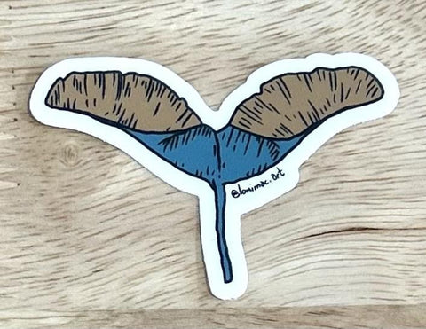 Maple Seed Helicopter Sticker @lonimac.art