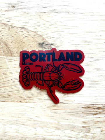 Red Portland Lobster Sticker by @_hcdesign_