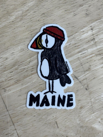 Wallace the Puffin Sticker by 11 Swear Jars Studio
