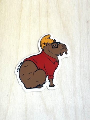 Hipster Capybara Sticker by @D_S_Edwards