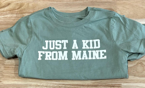 Just A Kid From Maine Sage Toddler Tee @cfcwear
