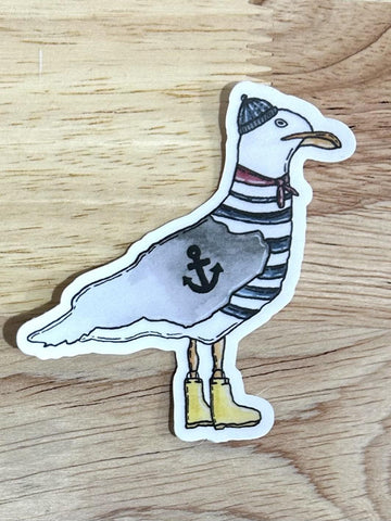 Sailor Seagull Sticker @scribblesanddoodlez