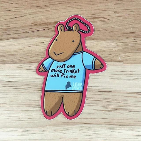 Trinket Capybara Sticker by @2birds1pencil