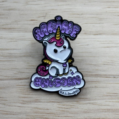 Blueberry the Maine Unicorn Enamel Pin by @D_S_Edwards