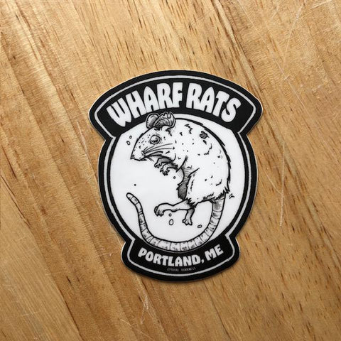 Wharf Rat Black and White Sticker by @total_dorkness