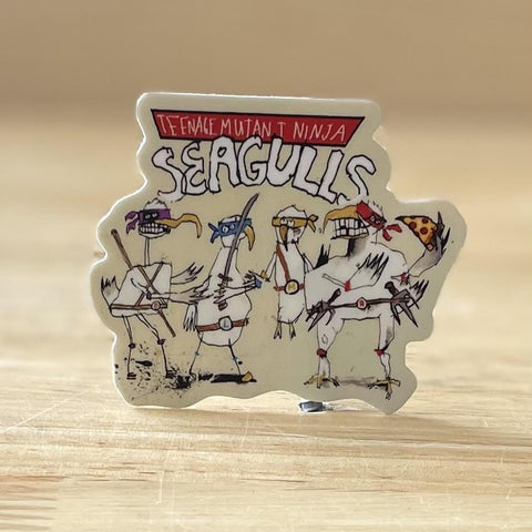 Teenage Mutant Ninja Seagulls Sticker by @lewisrossignol