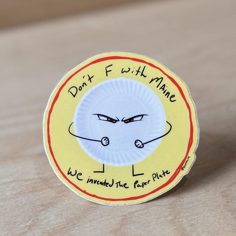 Paper Plate Sticker by @themainesouvenirshop