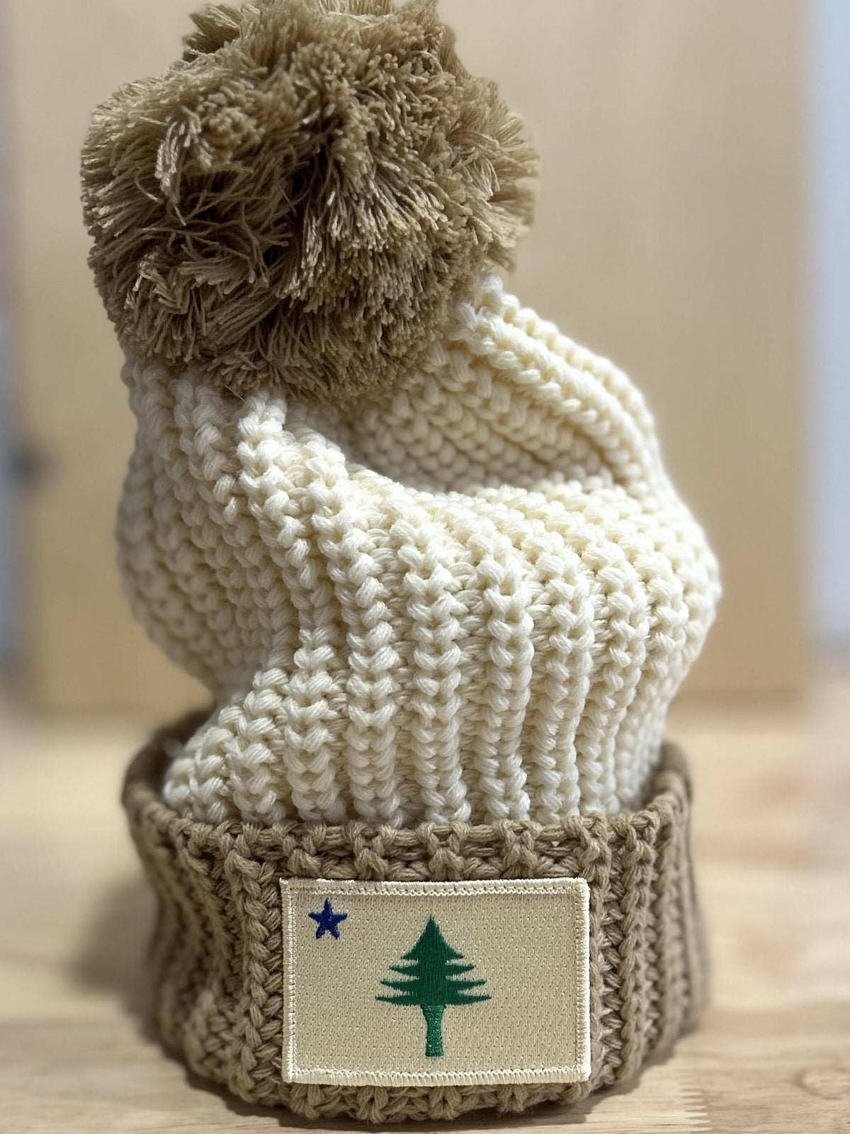 1901 Flag Original Patch Pom Pom Beanie