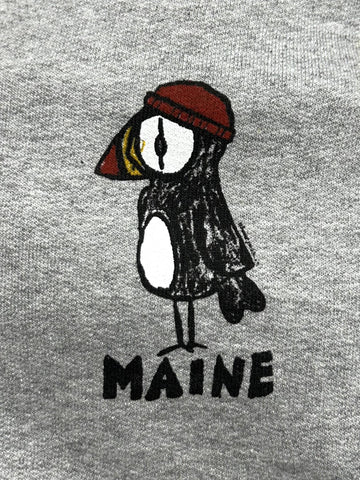 Wallace the Puffin Crop Hoodie by 11 Swear Jars Studio