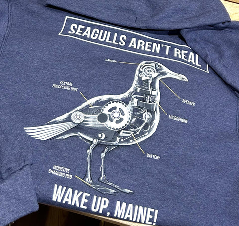 Seagulls Aren't Real Hoodie by @D_S_Edwards