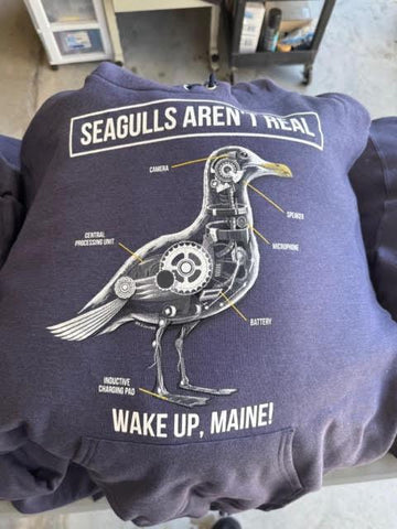 Seagulls Aren't Real Hoodie by @D_S_Edwards