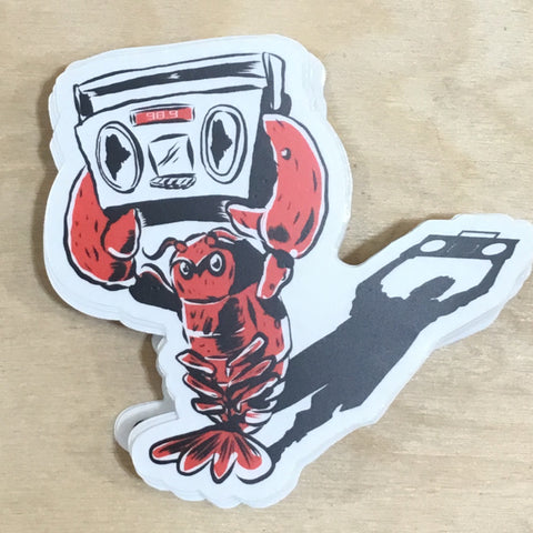 Lobster Boombox Sticker by @mainelandcomics