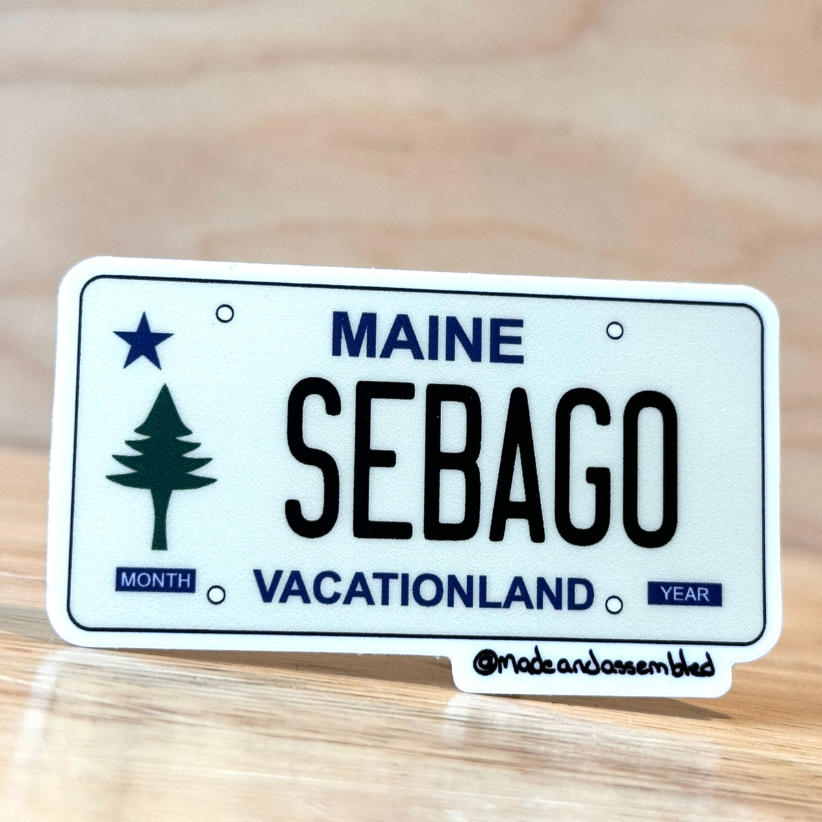 Maine License Plate Sticker by @dolesorchard