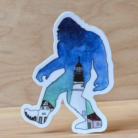 Bigfoot Lighthouse Sticker by @scribblesanddoodlez