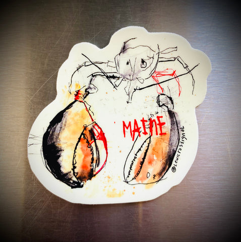 Maine Lobster Sketch Sticker by @lewisrossignol