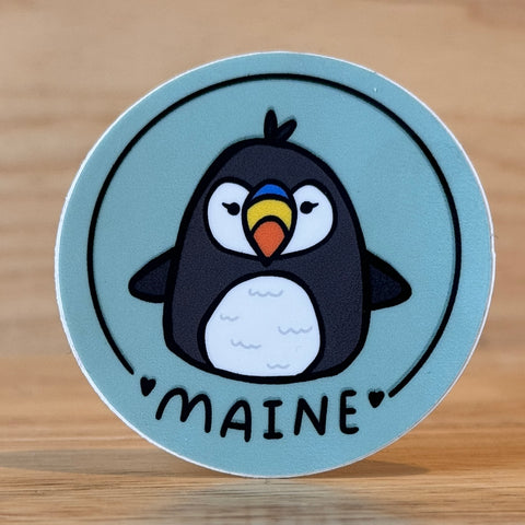 Maine Puffin Sticker by @2birds1pencil