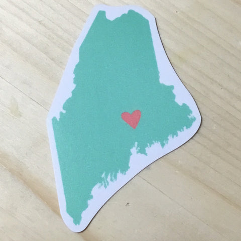 Green Maine Sticker by @_lola_arts_