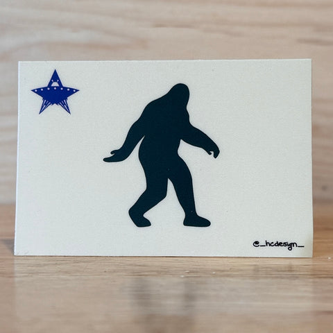 1901 Bigfoot UFO Sticker by @_hcdesign_