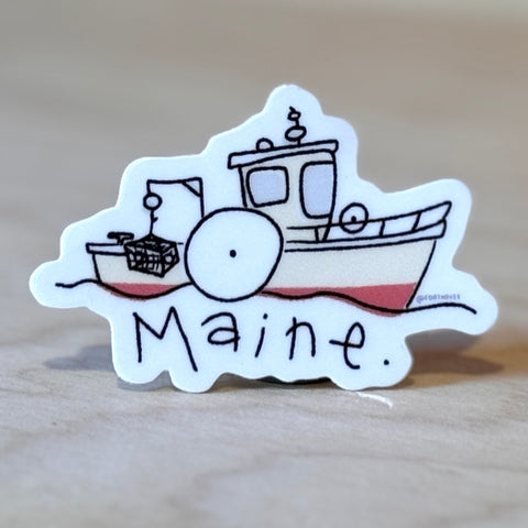 Doodle Lobster Boat Sticker by @Forthouse