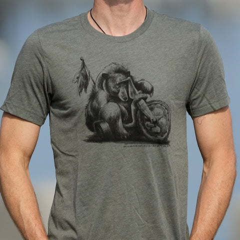 Big Wheel Bear Green Tee  @crookedstreetart
