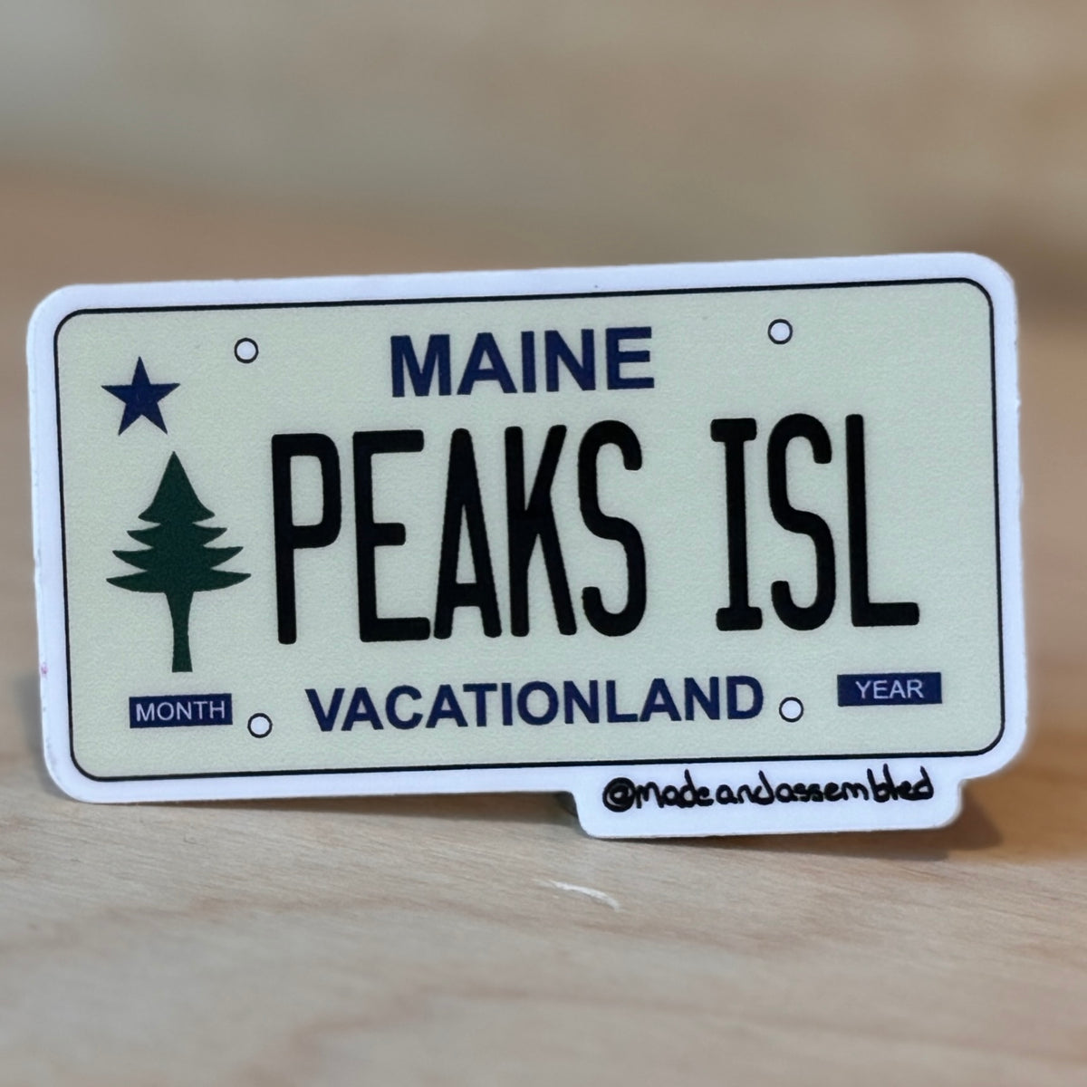 Maine License Plate Sticker by @dolesorchard