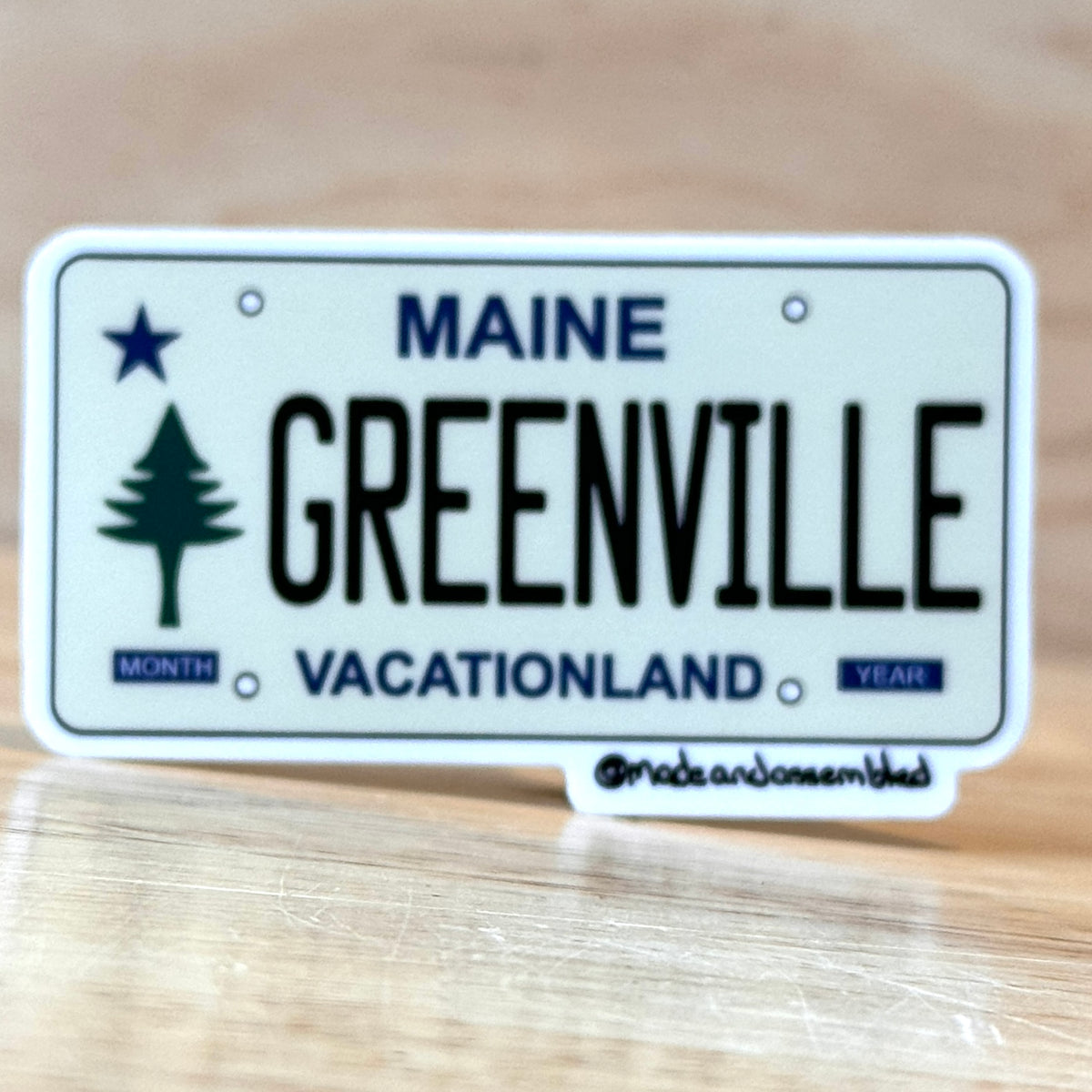 Maine License Plate Sticker by @dolesorchard