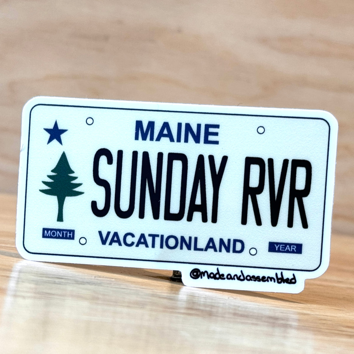Maine License Plate Sticker by @dolesorchard
