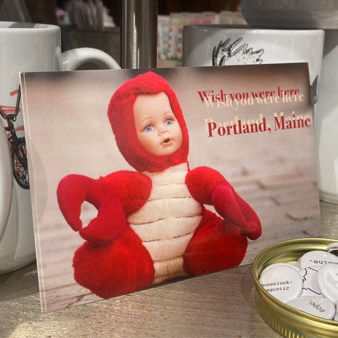 Super Creepy Lobster Human Baby Postcard @themainesouvenirshop