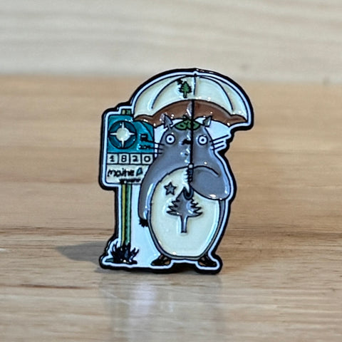 Bus Stop Umbrella Enamel Pin @mikepop