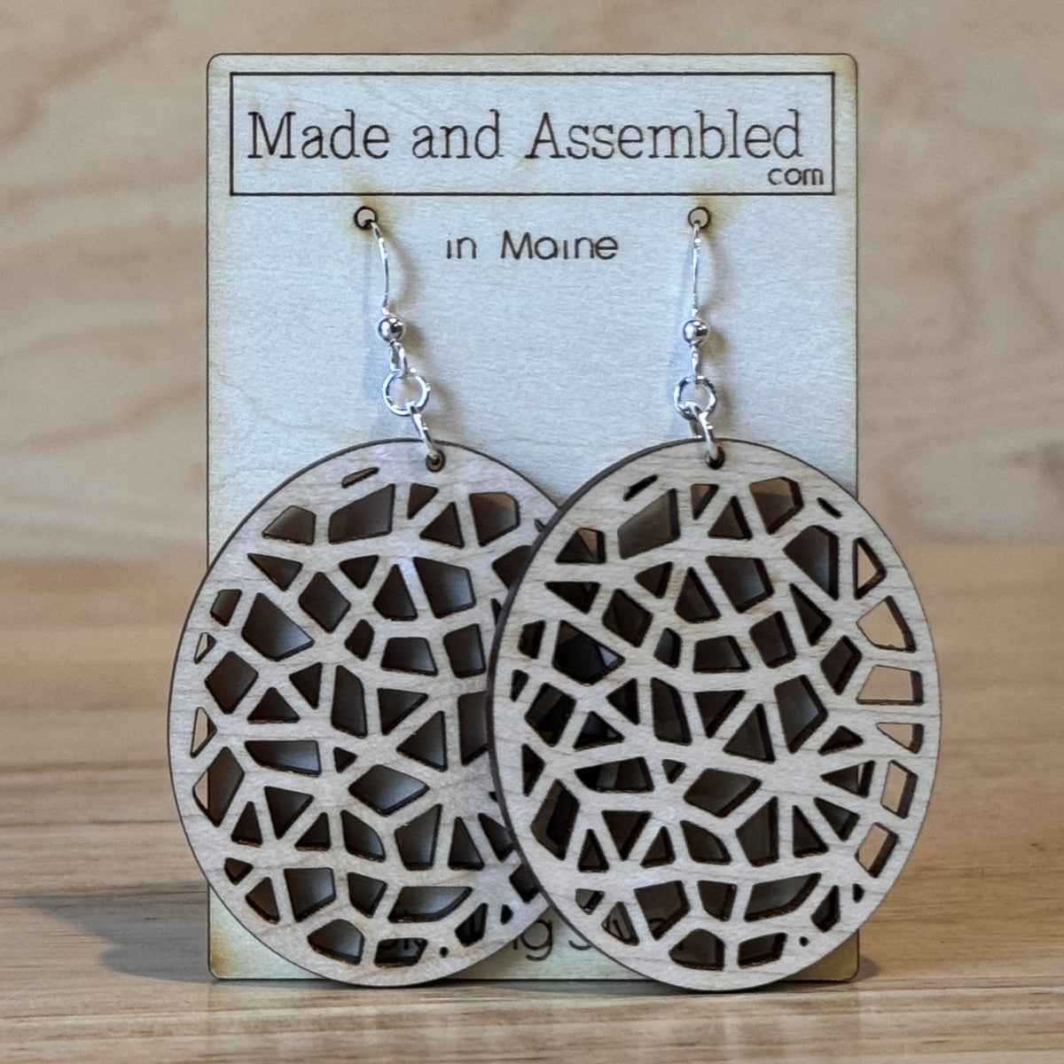 Wooden Earrings by Made and Assembled