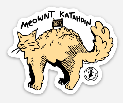 Maine Meowntains Mewnt Katahdin Sticker by @cursedluver