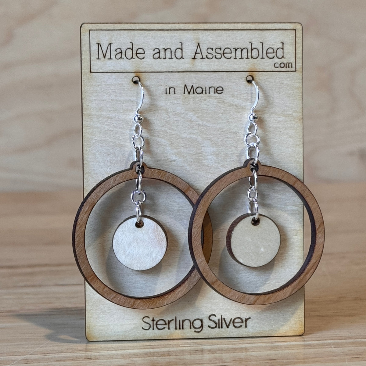 Wooden Earrings by Made and Assembled