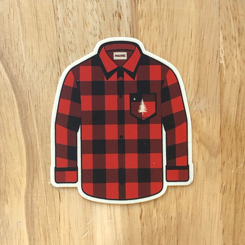 Maine Flannel Shirt Sticker by @castandcarve