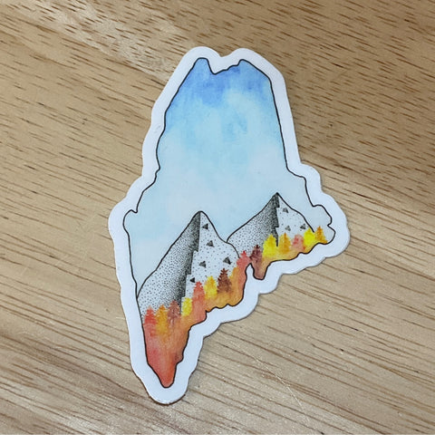 Maine Foliage Sticker by @scribblesanddoodlez