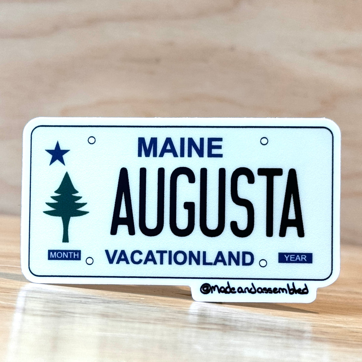Maine License Plate Sticker by @dolesorchard