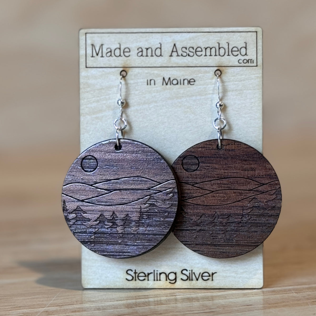 Wooden Earrings by Made and Assembled