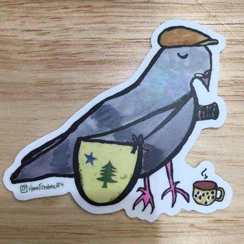 Pigeon Sticker by @hanafirestoneart