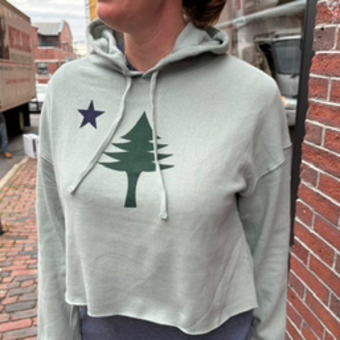 1901 Flag Sage Crop Hoodie