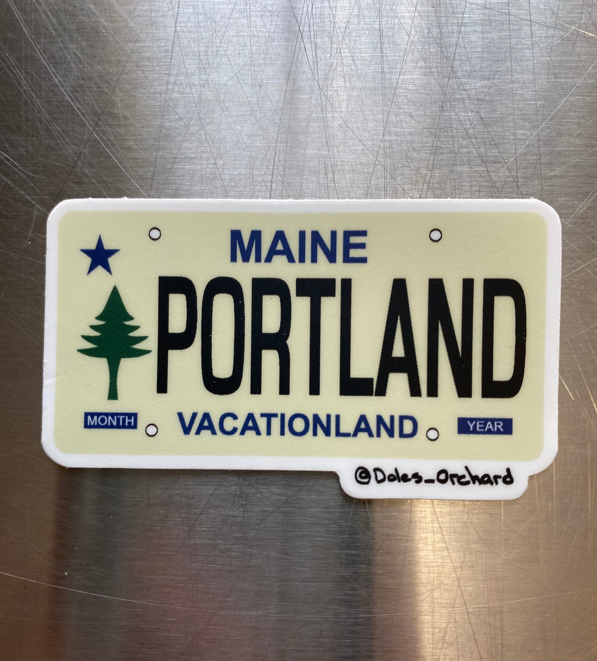 Maine License Plate Sticker by @dolesorchard