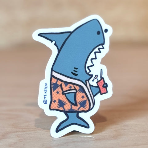 Maine Shark Sticker by @mikepop