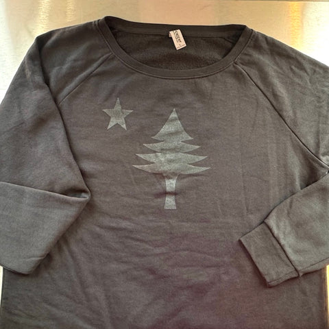 1901 Flag Black on Black Boatneck Crew
