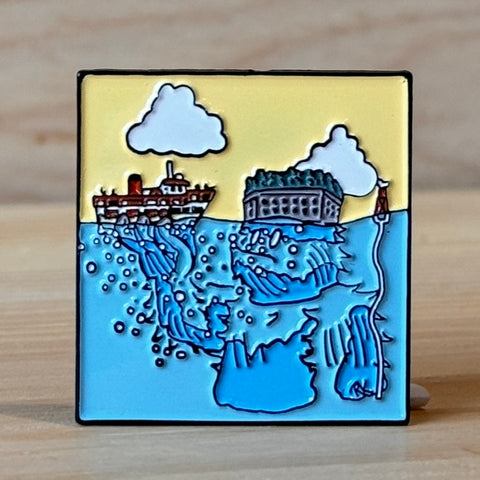 Casco Bay Sea Monster Enamel Pin @monstersbythesea